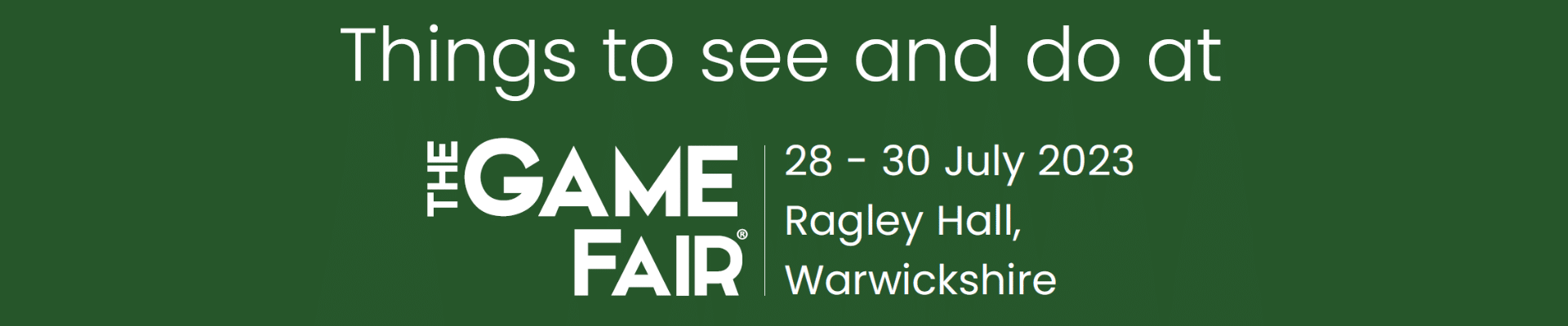 The Game Fair banner