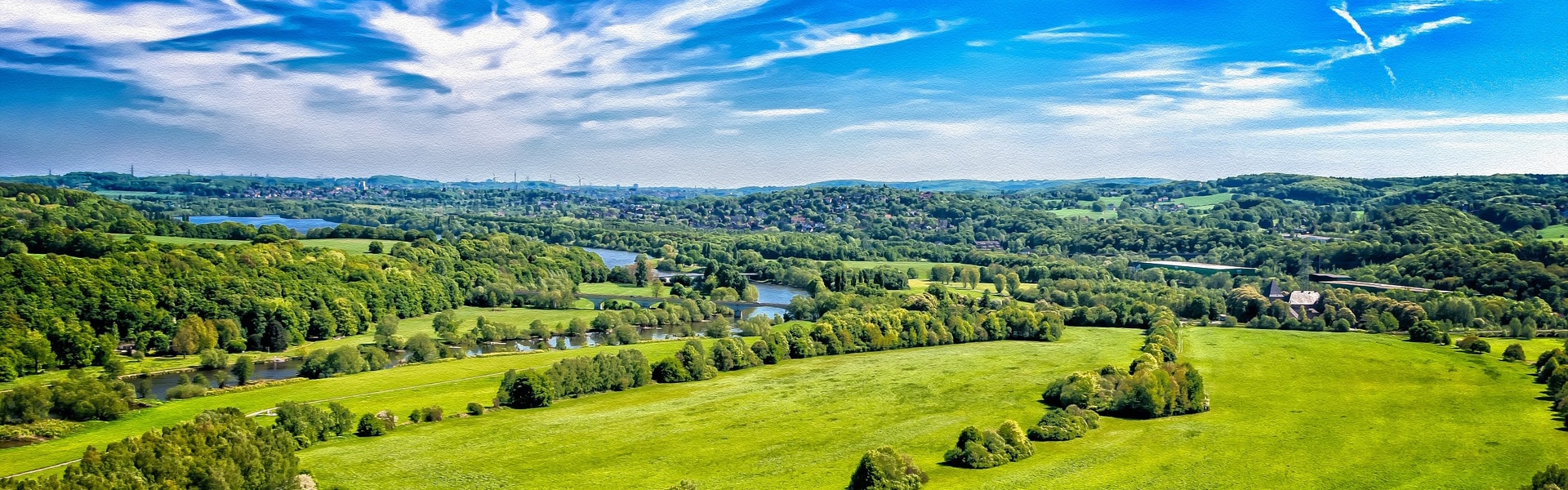 A landscape image of the German countryside