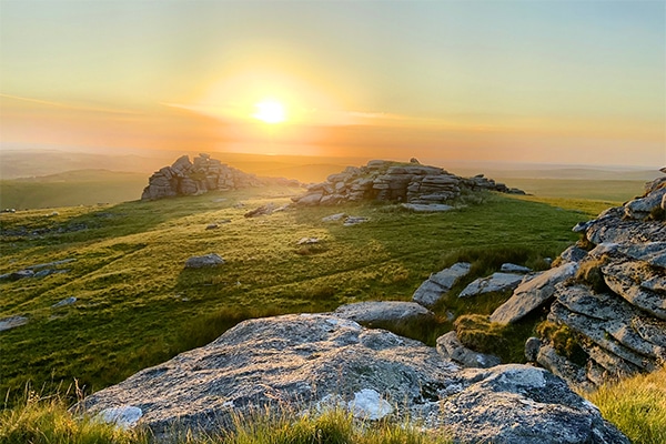 UK countryside in the mist