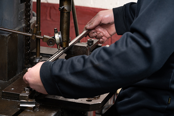 Checking the barrel fits BSA’s stringent tolerance test