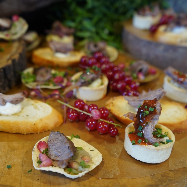 Venison canapes made by Queen's College students