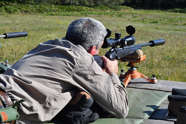 shooting a rifle