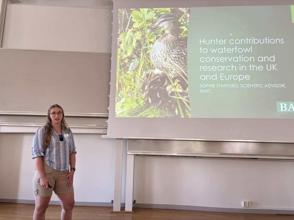 Sophie at the duck conference