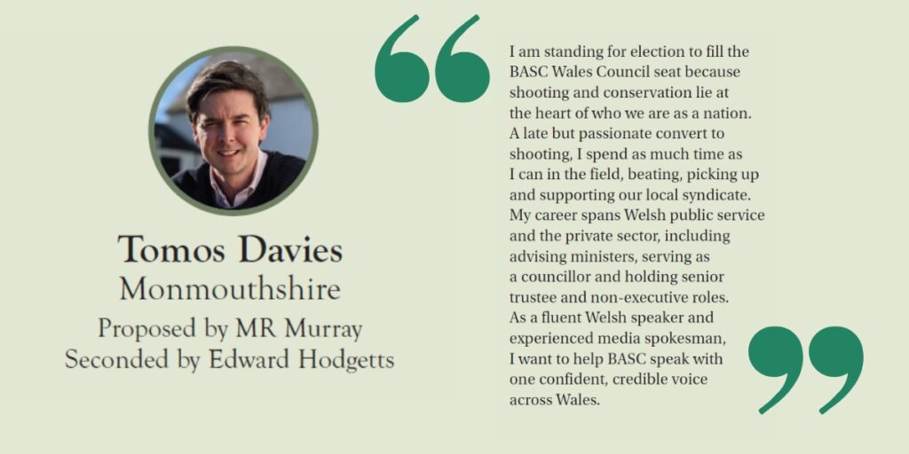 BASC council Tomos Davies